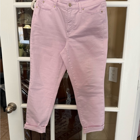 Talbots Women's Soft Pink Slim ankle Jeans Curvy fit - Picture 2 of 7